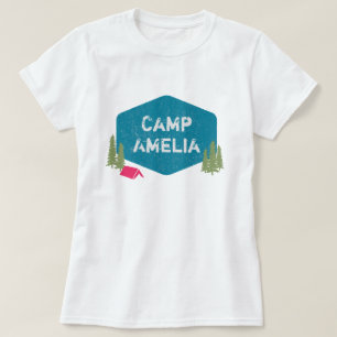 Camiseta Nome de Acampamento Personalizado Festa de Anivers