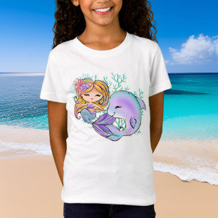 Camiseta nome de adição de amantes de sereia fofa
