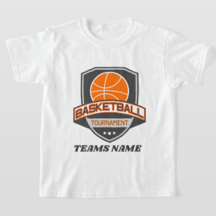 Camiseta Nome de adição do Torneio de Basquete Divertido