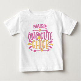 Camiseta NOME DE ADIÇÃO Personalizado Um Pintinho Cor-de-Ro