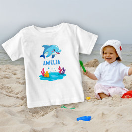 Camiseta Nome de Animais Marinhos Golfinho Fofo