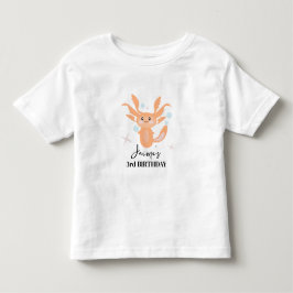 Camiseta Nome de aniversário de criatura do oceano Axolote 