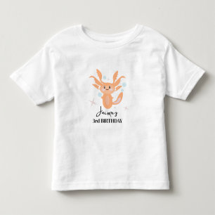 Camiseta Nome de aniversário de criatura do oceano Axolote 