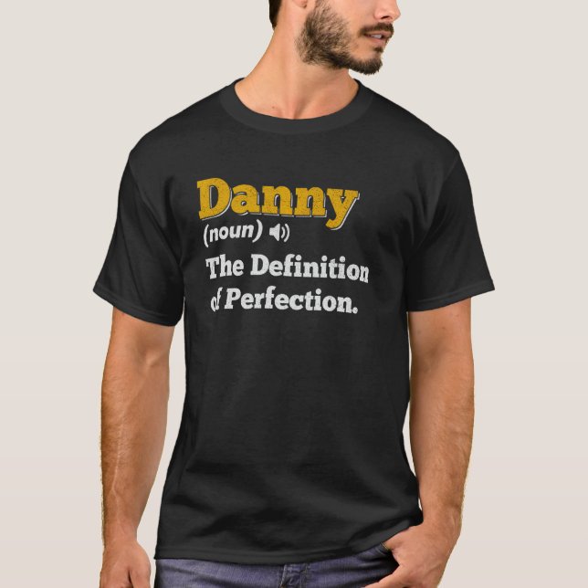 Camiseta Nome de Aniversário Personalizado do Danny Gift De (Frente)