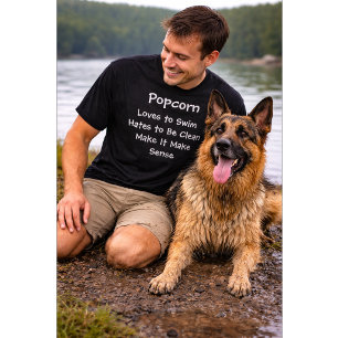 Camiseta Nome de cachorro personalizado Adora nadar Odeia e