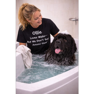 Camiseta Nome de cachorro personalizado Ama água mas não ba