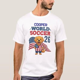 Camiseta Nome de Cachorro Personalizado Fã de Futebol EUA 2