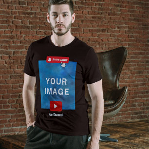 Camiseta Nome de Canal do Youtube Personalizado Preto