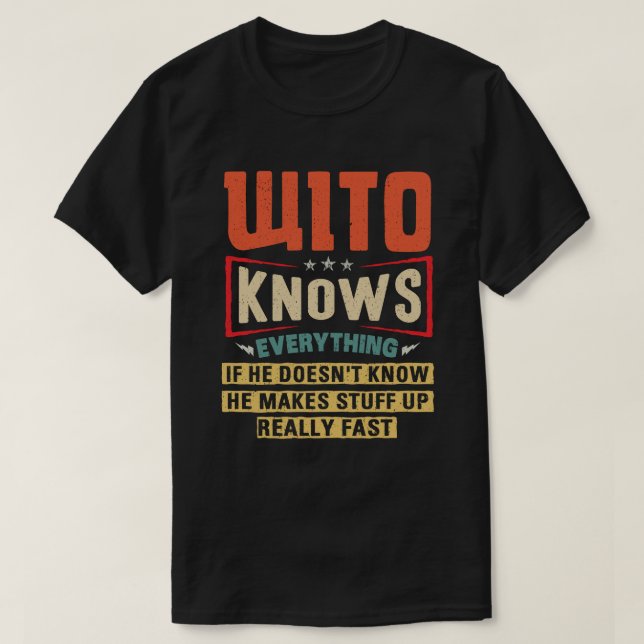 Camiseta Nome de cliente sabe tudo de graça vovô (Frente do Design)