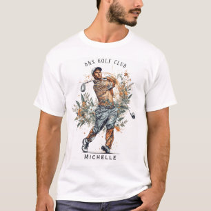 Camiseta Nome de Clube de Golfe Personalizado Clássico