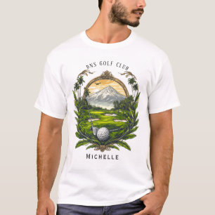 Camiseta Nome de Clube de Golfe Personalizado Clássico