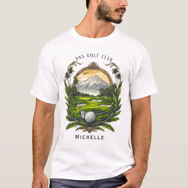 Camiseta Nome de Clube de Golfe Personalizado Clássico (Frente)