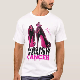 Camiseta Nome de Consciência do Cancer de Mama de Esmagamen