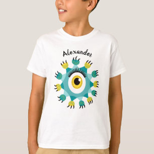 Camiseta Nome de Criança do Monstro Bonito