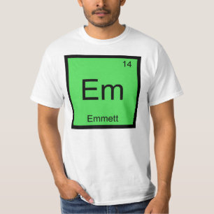 Camiseta Nome de Emmett Química Elemento Tabela Periódica