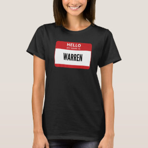 Camiseta Nome de etiqueta Warren, Olá Meu Nome É Warren