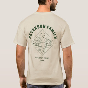 Camiseta Nome de Família Personalizado Acampamento de Verão