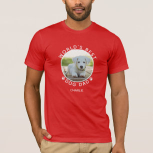 Camiseta Nome de Foto de Cachorro Divertido com Pegadas de 