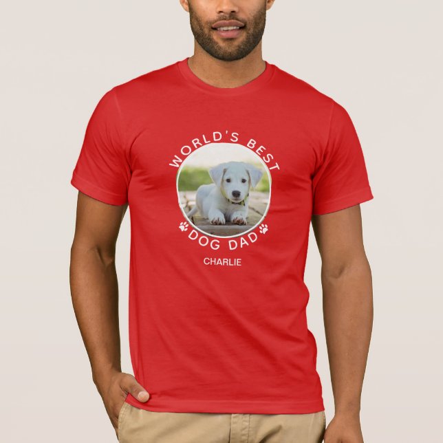 Camiseta Nome de Foto de Cachorro Divertido com Pegadas de  (Frente)
