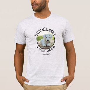 Camiseta Nome de Foto de Cachorro Divertido com Pegadas de