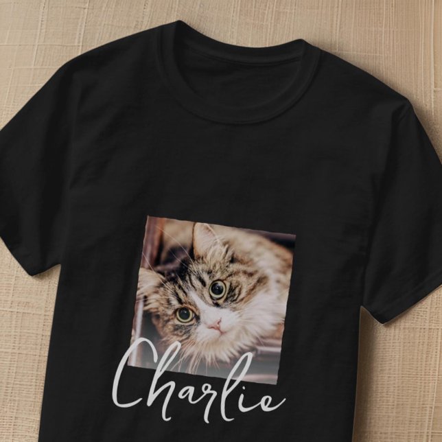 Camiseta Nome de Foto de Pet de Crachá Personalizado de Gru (Criador carregado)