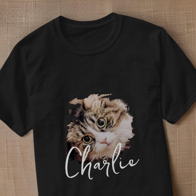 Camiseta Nome de Foto de Pet de Crachá Personalizado de Gru (Criador carregado)