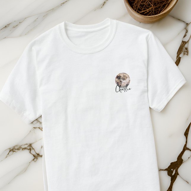 Camiseta Nome de Foto de Pet do Crachá Personalizado de Gru (Criador carregado)