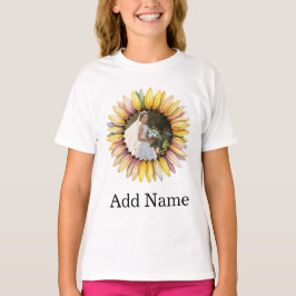 Camiseta Nome de Foto Personalizado Texto Girassol personal