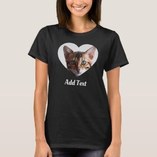 Camiseta Nome de Foto Personalizado Texto Pet Cat Mãe Perso
