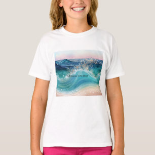 Camiseta Nome de Fotografia Personalizada Wave do Oceano Br