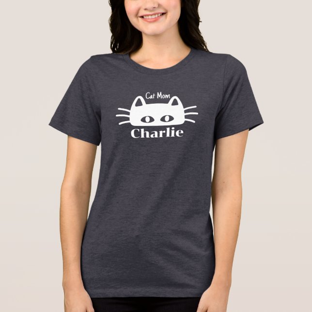 Camiseta Nome de gato personalizado da mãe de gato (Frente)