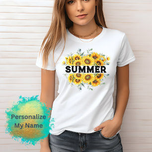 Camiseta Nome de Girassol Amarelo Retroativo Personalizável