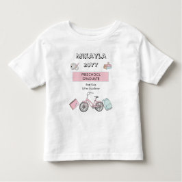 Camiseta Nome de Graduação da Pré-escola Cuta | Ano | Escol