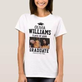 Camiseta Nome de Graduado da Turma de 2025 da Faculdade
