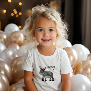 Camiseta Nome de Jumento Fofo para Bebê e Criança