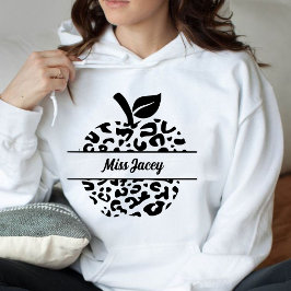 Camiseta Nome de maçã de professor personalizado, professor
