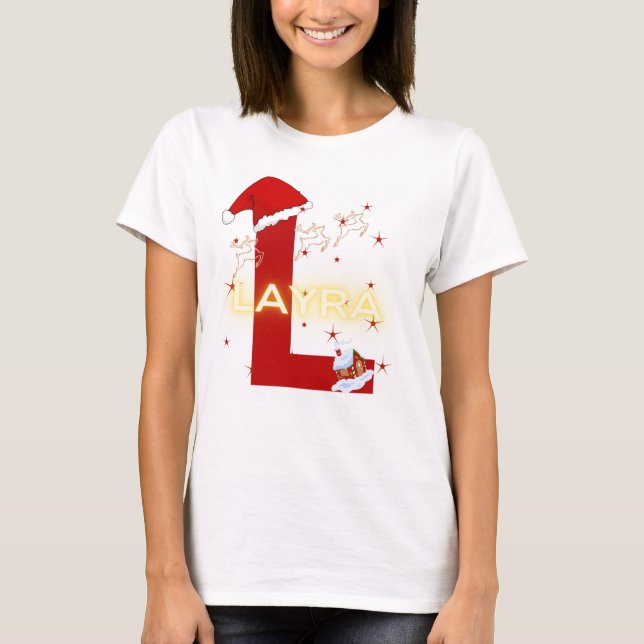 Camiseta Nome de Natal da Família (Frente)