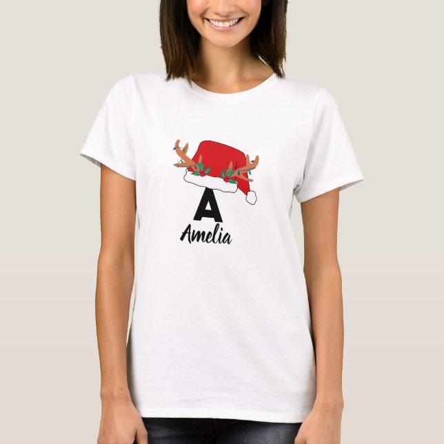 Camiseta Nome de Natal Personalizado (Frente)