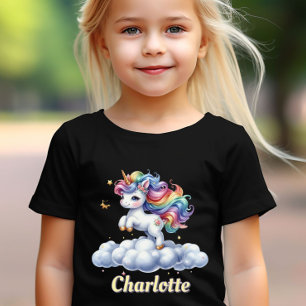 Camiseta Nome de nuvem mágica de unicórnio Sparkle preto