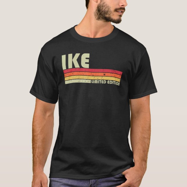 Camiseta Nome de presente IKE Personalizado Funny Retro Vin (Frente)
