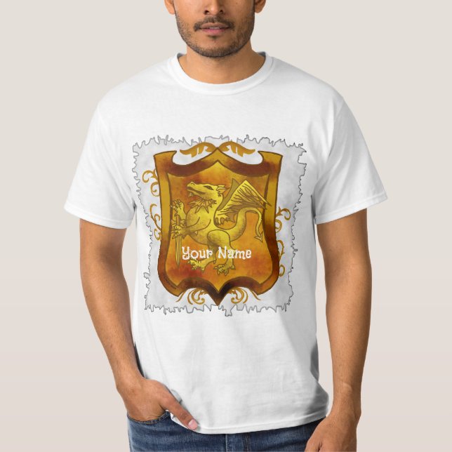 Camiseta Nome de repouso da família Dragon Shield (Frente)