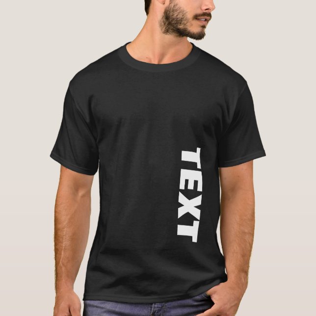 Camiseta Nome de Texto de Fonte Grande Mens Preto Moderno E (Frente)
