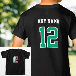 Camiseta Nome de Texto Personalizado e Gráfico Preto Verde