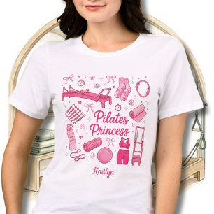 Camiseta Nome de Treino Princesa Coquete de Pilates Rosa Di