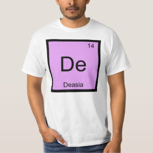 Camiseta Nome Deasia Elemento Químico Tabela Periódica