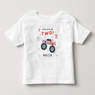 Camiseta Nome do 2º Aniversário de Caminhões de Carros Mons