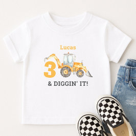 Camiseta Nome do 3º Aniversário da Three & Diggin' It Const