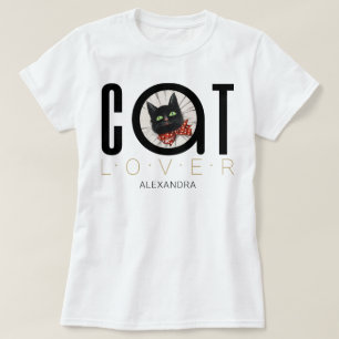 Camiseta Nome do Arco Vermelho Verde Preto do Cat Lover Pre