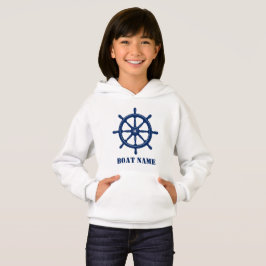 Camiseta Nome do barco ou Nome do navio Helm Wheel White Ma