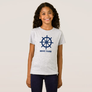 Camiseta Nome do barco ou Nome do navio Marinho de Helm Whe